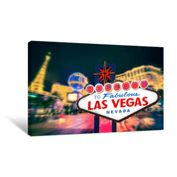 Image of Blur Strip Road Las Vegas Nevada Canvas Print