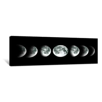 Image of Moon Lunar Cycle In Night Sky  NASA  Canvas Print