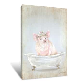 Image of Pig in a Tub Canvas Print