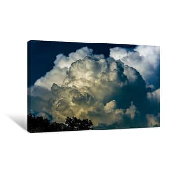 Image of Puffy Cloud Over the Trees Canvas Print