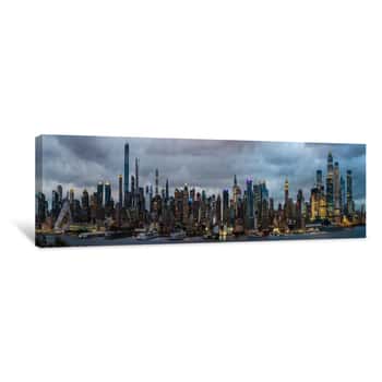Image of Panoramic of Manhattan Skyline Canvas Print