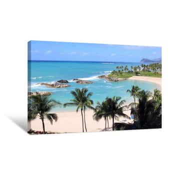 Image of View Of The Ko Olina Beach Resort And The Naia Lagoon, Oahu, Hawaii, USA Canvas Print