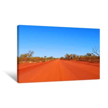 Image of Red Center, Road Outback In Australia  Canvas Print