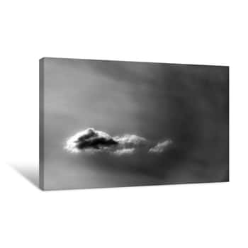Image of Small Wispy Cloud in BW Canvas Print