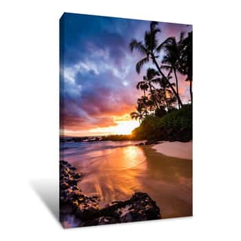Image of Sunset by the Beach Canvas Print
