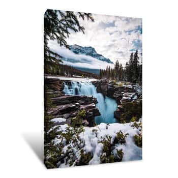 Image of Wintry Waterfall Canvas Print