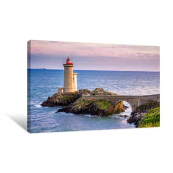 Image of Lighthouse Phare Du Petit Minou In Plouzane, Brittany (Bretagne), France  Canvas Print