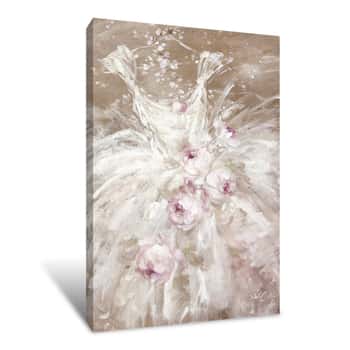 Image of Tutu in White with Roses Canvas Print