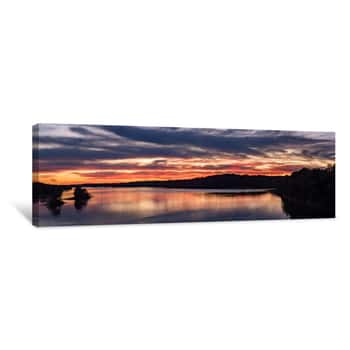 Image of Brilliant Sunset On Cumberland River In Tennessee Canvas Print