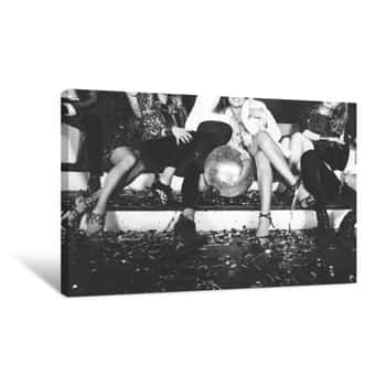 Image of Party People Celebrating In The Club Canvas Print