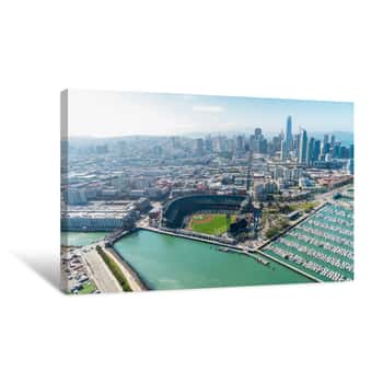 Image of Aerial View Of San Francisco Skyline On A Beautiful Sunny Summer Day Canvas Print