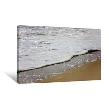 Image of Foamy Waves on Shore Canvas Print