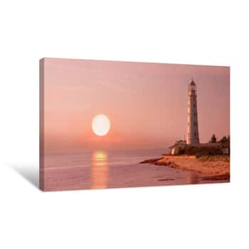 Image of Lighthouse And Sunset Canvas Print