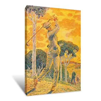 Image of Golf, Cover Illustration for Vie au Grand Air Canvas Print