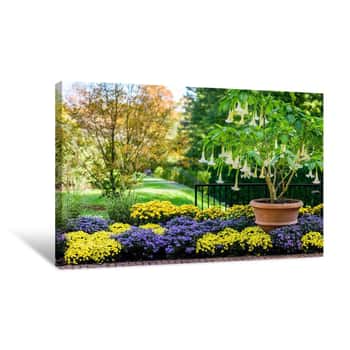 Image of Flower Garden on a Hill Canvas Print