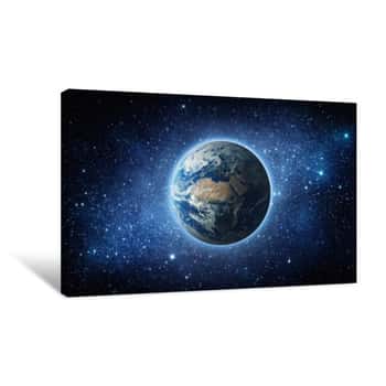 Image of Panoramic View Of The Earth, Sun, Star And Galaxy  Sunrise Over Planet Earth, View From Space  Elements Of This Image Furnished By NASA   Canvas Print