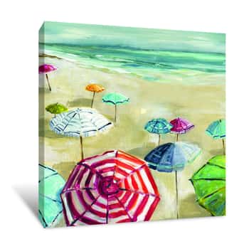 Image of Umbrella Beach II Canvas Print