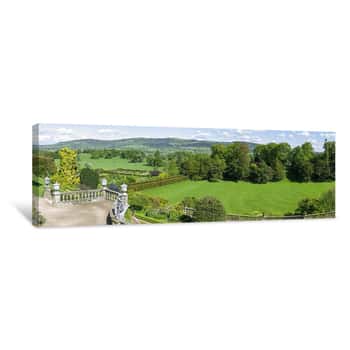 Image of Garden View - Powis Castle and Gardens - Welshpool, Wales UK Canvas Print