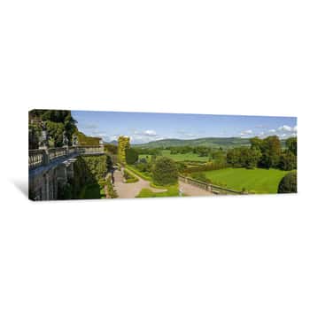 Image of Courtyard Vista - Powis Castle and Garden - Welshpool, Wales UK Canvas Print