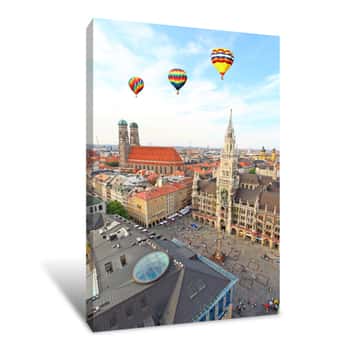 Image of The Aerial View Of Munich City Center Canvas Print
