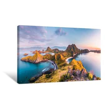 Image of Top View Of Padar Island Before A Morning From Komodo Island (Komodo National Park), Labuan Bajo, Flores, Indonesia Canvas Print