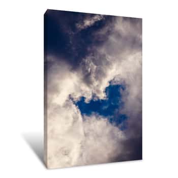 Image of Heart Shaped Opening in the Clouds Canvas Print