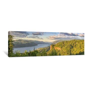 Image of Vista House And The Gorge Oregon Panorama  Canvas Print