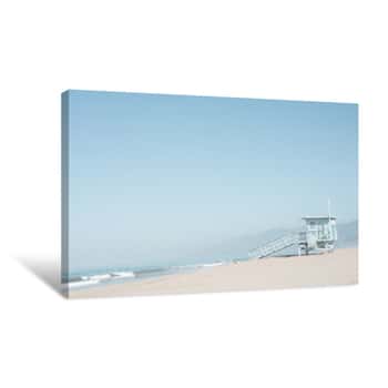 Image of Beach And Life Guard Tower In California Canvas Print