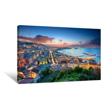 Image of Naples, Italy  Aerial Cityscape Image Of Naples, Campania, Italy During Sunrise  Canvas Print