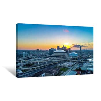 Image of Aerial View Of New Orleans, Louisiana, USA Skyline At Sunrise Canvas Print