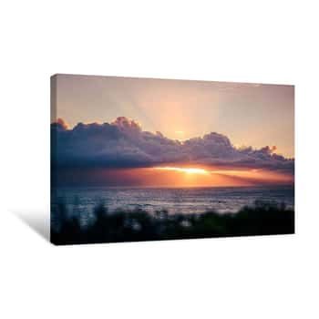 Image of Sunset Over the Ocean    Canvas Print
