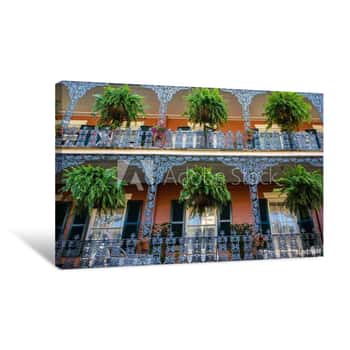 Image of The Beautful French Quarter In New Orleans, Louisiana    Canvas Print