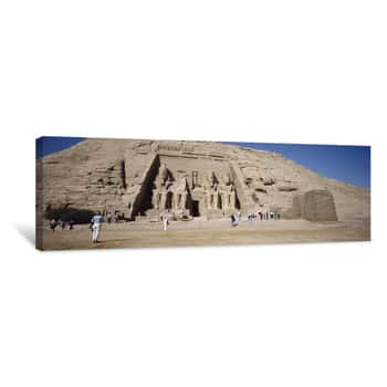 Image of Tourist At A Temple, Great Temple Of Rameses II, Abu Simbel, Egypt Canvas Print