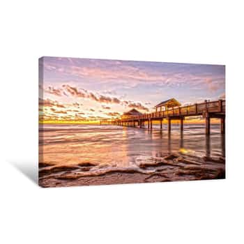 Image of Sunset At Clearwater Beach Florida Canvas Print