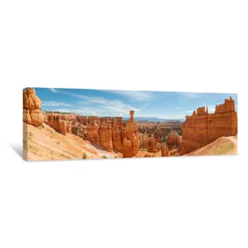 Image of Panorama Of Hoodoos Including Thor\'s Hammer From Navajo Loop In Bryce Canyon National Park, Utah Canvas Print