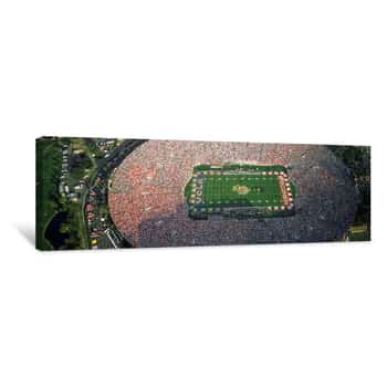 Image of Aerial View Of A Football Stadium, Rose Bowl Stadium, Pasadena, Los Angeles County, California, USA Canvas Print