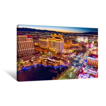 Image of Main Street Of Las Vegas-is The Strip In Evening Time  Canvas Print
