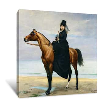Image of Equestrian Portrait of Mademoiselle Croizette Canvas Print