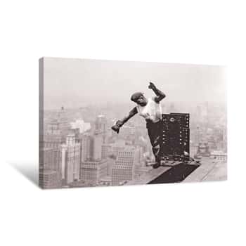Image of Worker on the Empire State Building Canvas Print