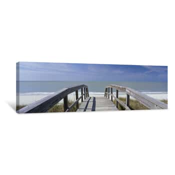 Image of Boardwalk On The Beach, Gasparilla Island, Florida, USA Canvas Print