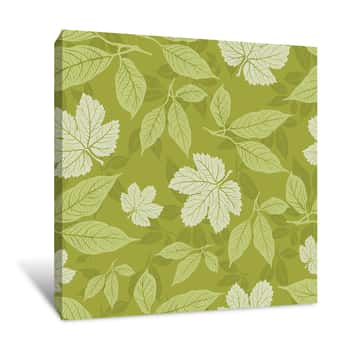 Image of Bold Green Leaves Wallpaper Canvas Print