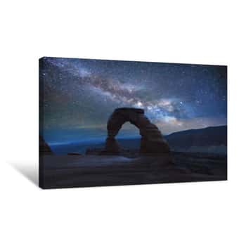 Image of Delicate Arch Under The Milky Way   Canvas Print