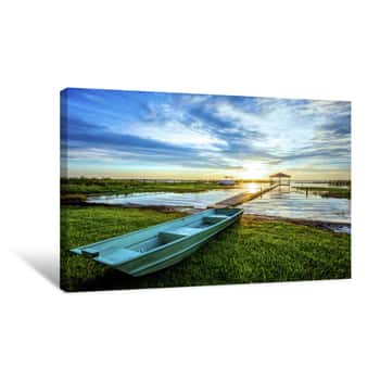 Image of Rowboat at the Water\'s Edge Canvas Print