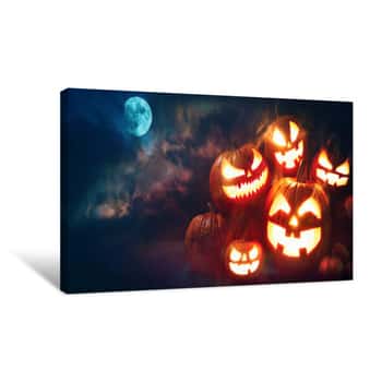 Image of Halloween Pumpkin Head Jack O Lantern Canvas Print