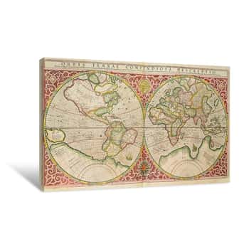 Image of Double Hemisphere World Map Canvas Print
