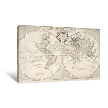 Image of A Map of the World, Corrected from Observations Canvas Print