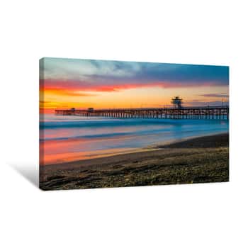 Image of San Clemente Pier Sunset Canvas Print
