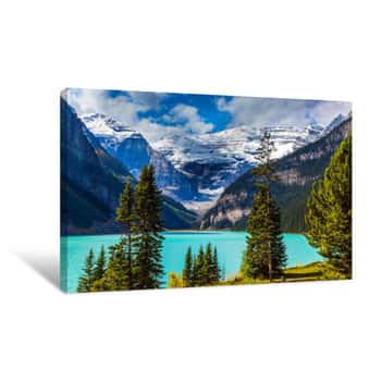 Image of  Glacial Lake Louise In Banff Canvas Print