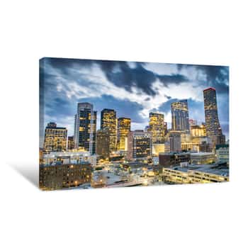 Image of Skyline Of Downtown Houston At Dusk - Houston, Texas, USA Canvas Print
