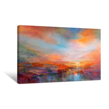 Image of Glowing Evening Lights in August Canvas Print